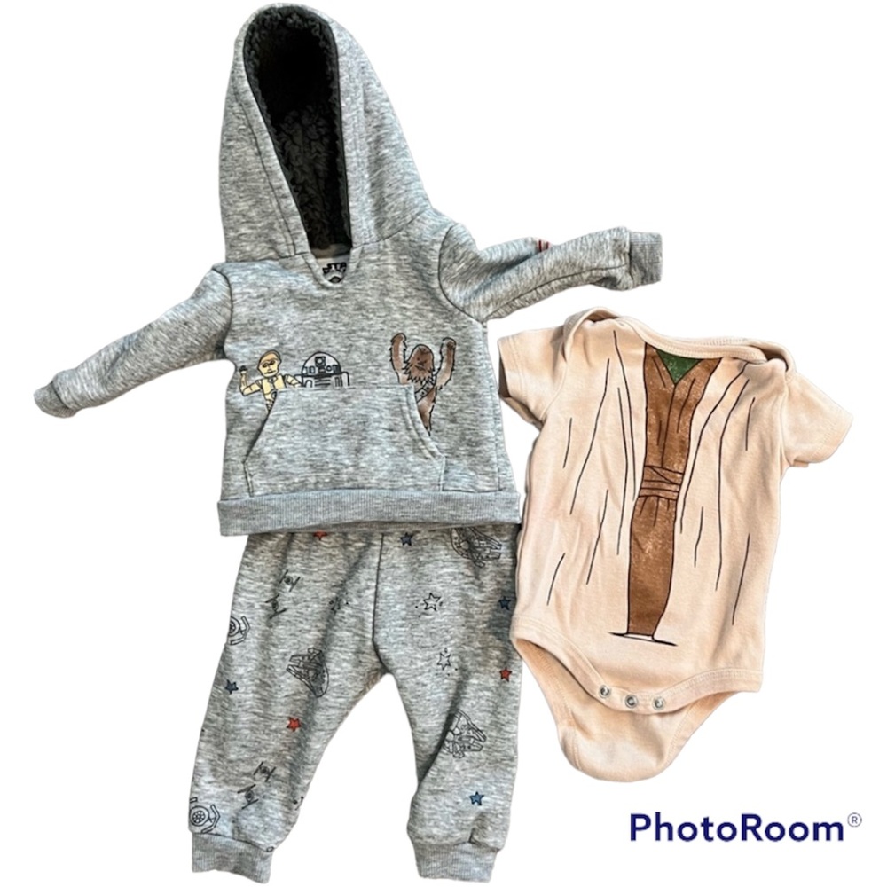 Star Wars 3 Piece Set - Sweatshirt, Pants & Onesie 3-6 months